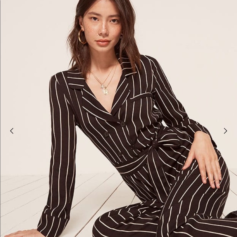 Reformation Weston Jumpsuit Luciano Stripe